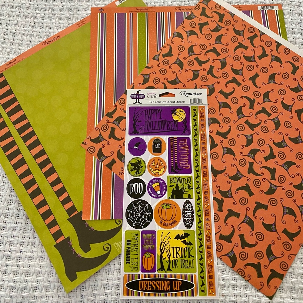 🧟‍♀️👻 REMINISCE HALLOWEEN THEMED SCRAPBOOK PAPER BUNDLE & MATCHING STICKERS!